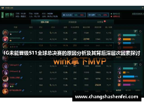 IG未能晋级S11全球总决赛的原因分析及其背后深层次因素探讨